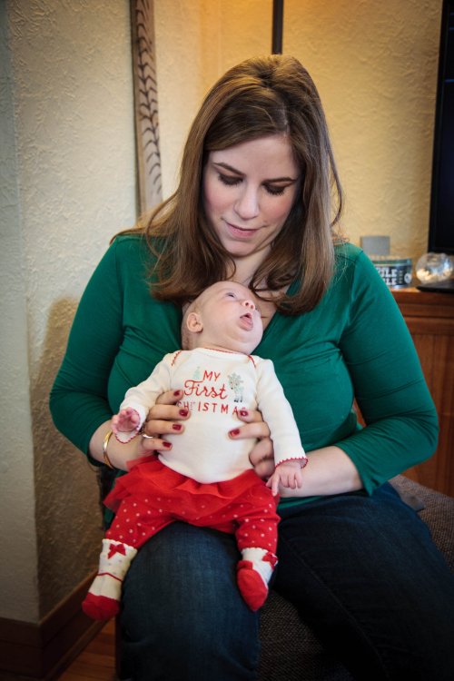 Sonja poses on Julia's lap